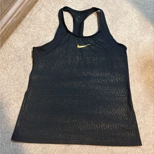 Nike Women's Black and Gold Metallic Tank Top size Small Drifit